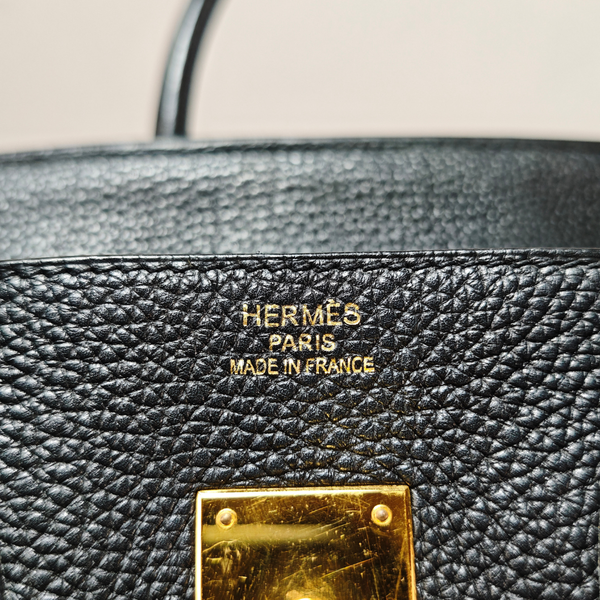 Load image into Gallery viewer, HERMES Birkin 35 Togo Leather Black Square O 2011
