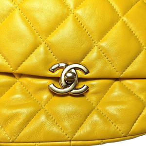 CHANEL Yellow Mini Matelassé Flap Bag