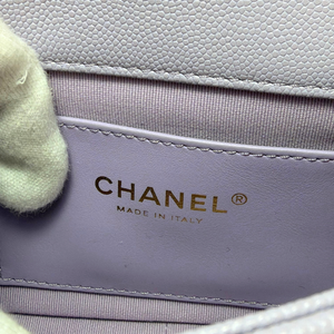 CHANEL Caviar Quilted Funky Match Mini Flap Light Purple