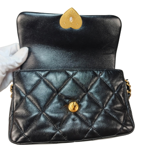 CHANEL Lambskin Matelassé Heart Lock Chain Shoulder Bag  AS3979