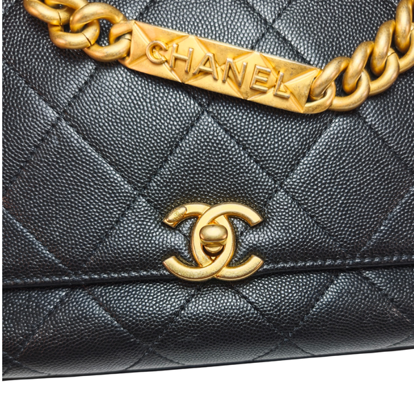 将图片加载到图库查看器，CHANEL Bracelet On Chain Flap Medium Black
