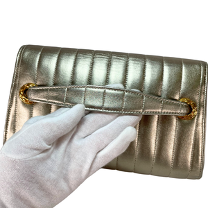 CHANEL Mademoiselle Gold  Evening Clutch Purse Gold Hardware, 1992