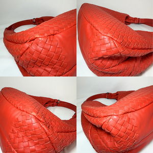 BOTTEGA VENETA Intrecciato Red Shoulder Bag Hobo