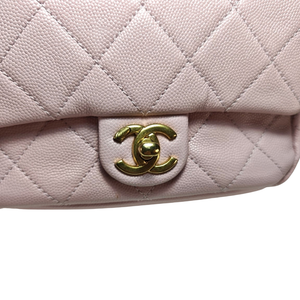 CHANEL Matelasse Chain Shoulder Bag leather Grained calfskin Pink