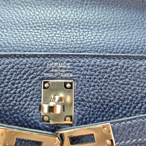 HERMES Kelly 25 Blue Nuit Togo Bag K stamp 2025
