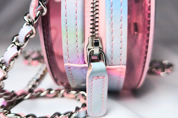 Load image into Gallery viewer, CHANEL Pink PVC &amp; Multicolor  Patent Leather CC Round Shoulder Bag
