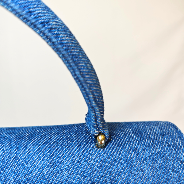 将图片加载到图库查看器，CHANEL 1997-1999 Blue Denim Kelly Handbag
