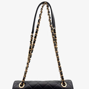 CHANEL Vintage Black Calfskin Enchained Flap Bag