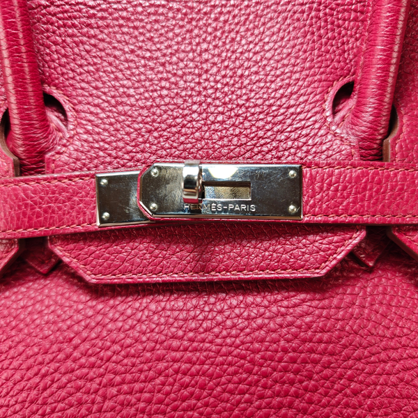 Load image into Gallery viewer, HERMES Birkin 35 Taurillon Leather Rouge Casaque Square O Stamp 2011
