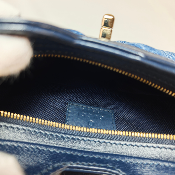 將圖片載入圖庫檢視器 GUCCI GG Moon Side Denim Shoulder Bag
