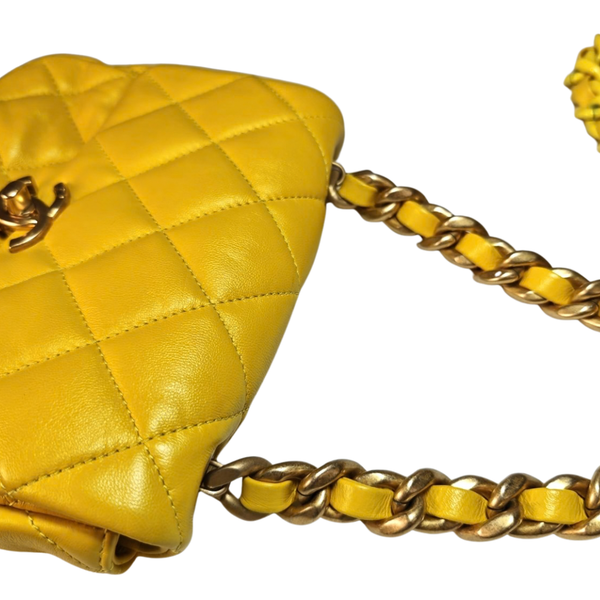 Load image into Gallery viewer, CHANEL Yellow Mini Matelassé Flap Bag
