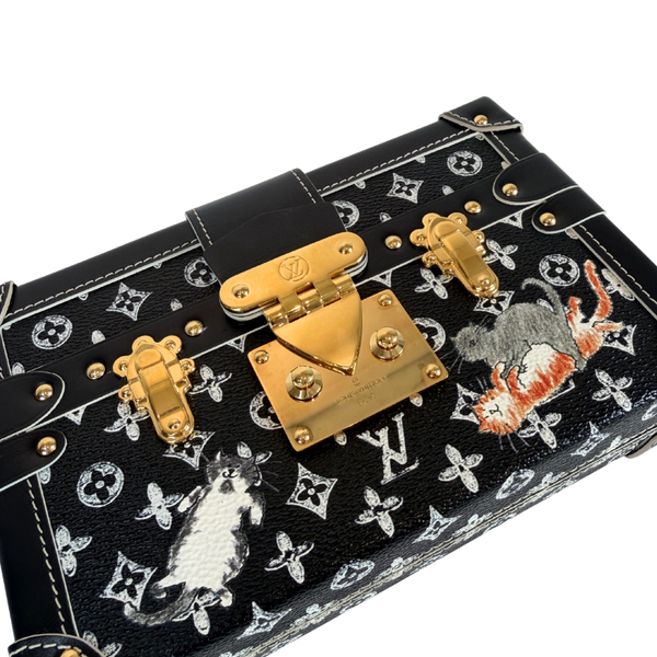 将图片加载到图库查看器，LOUIS VUITTON LV Catogram Petit Malle Monogram Black
