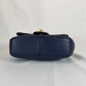 CHANEL Mini Navy Blue Lambskin In The Loop Flap
