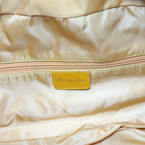 Dior Red Orange Printed Patent Leather Half Moon Shoulder Bag