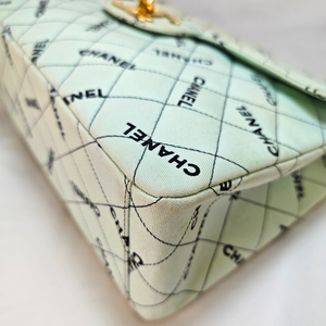 CHANEL Mint Green JUMBO LOGO Flap Bag