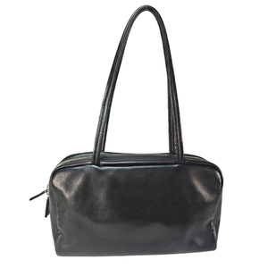 The Row Astra Leather Shoulder Bag Black