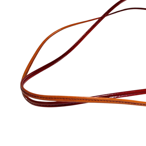 Load image into Gallery viewer, Dior Red Orange Printed Patent Leather Half Moon Shoulder Bag
