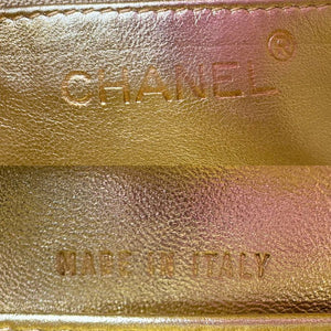CHANEL Vintage Black/Gold Satin with Lambskin Camera Bag