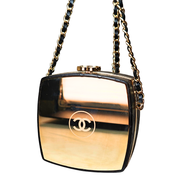 將圖片載入圖庫檢視器 CHANEL CC Make-Up Box Clutch with Chain Black
