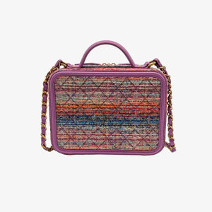 CHANEL Filigree Vanity Case Quilted Tweed Medium