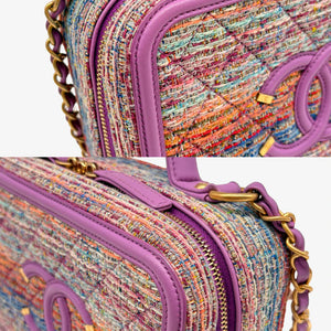 CHANEL Filigree Vanity Case Quilted Tweed Medium