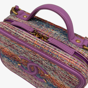 CHANEL Filigree Vanity Case Quilted Tweed Medium