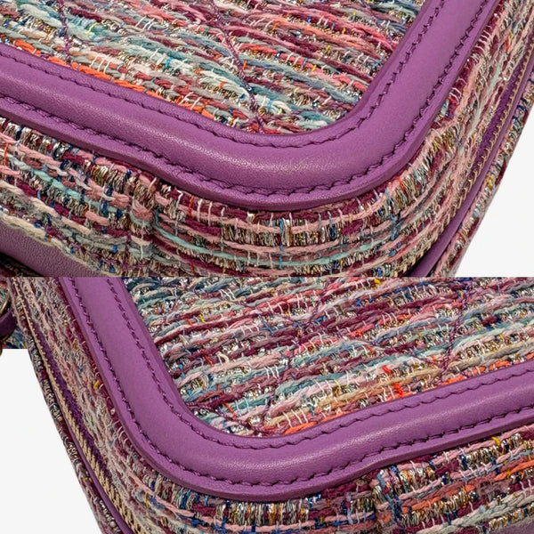 将图片加载到图库查看器，CHANEL Filigree Vanity Case Quilted Tweed Medium
