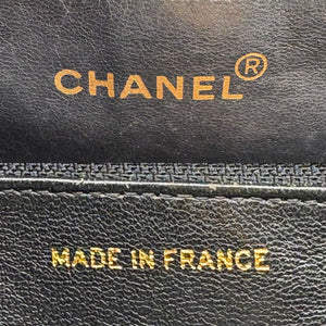 CHANEL Vintage Black Caviar Leather Big CC Turnlock Tote Bag