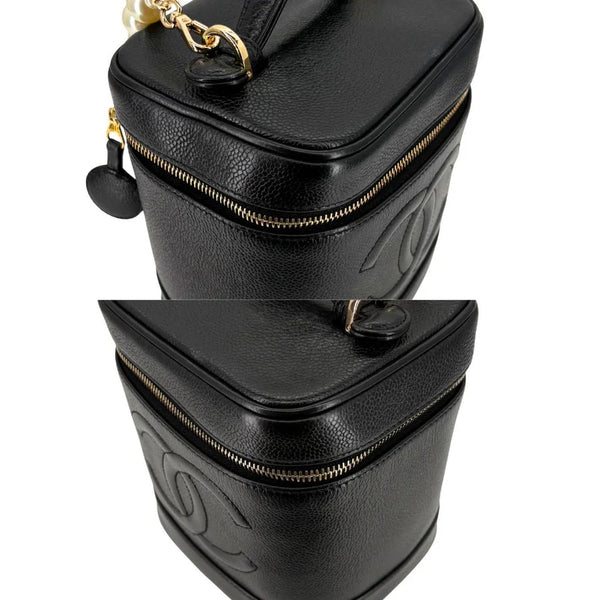 将图片加载到图库查看器，CHANEL Vintage Black Vanity Case Bag
