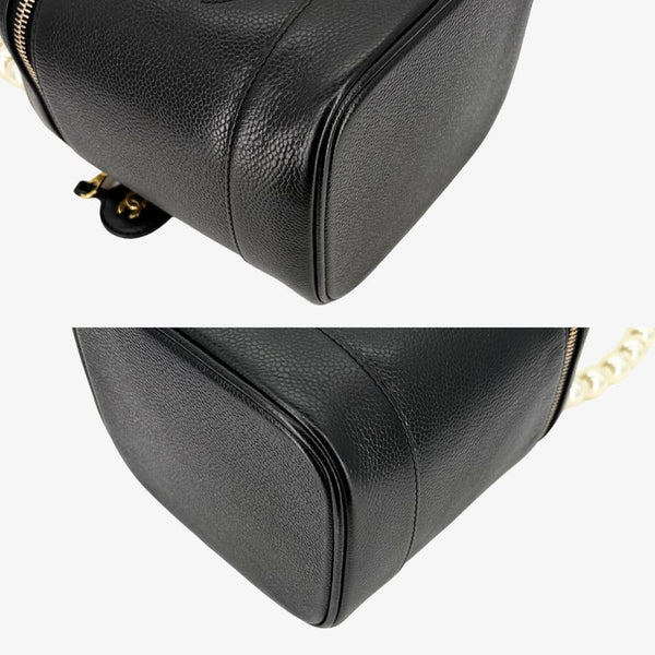 将图片加载到图库查看器，CHANEL Vintage Black Vanity Case Bag
