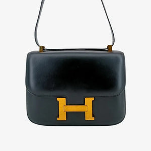 HERMES Black x GHW Box Constance 23