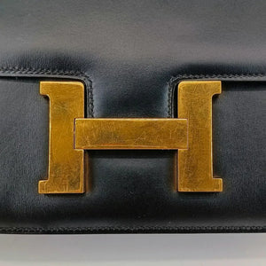 HERMES Black x GHW Box Constance 23