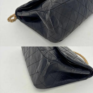CHANEL Black Calfskin 2.55 Jumbo Flap Bag
