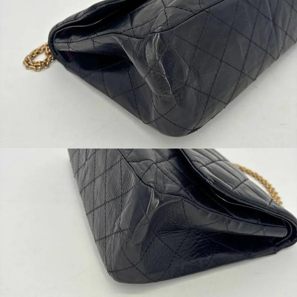 将图片加载到图库查看器，CHANEL Black Calfskin 2.55 Jumbo Flap Bag
