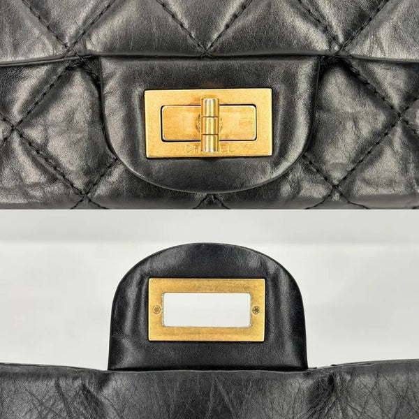将图片加载到图库查看器，CHANEL Black Calfskin 2.55 Jumbo Flap Bag
