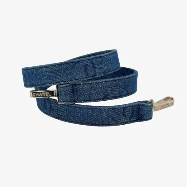 将图片加载到图库查看器，CHANEL Vintage Blue Denim Vanity Case

