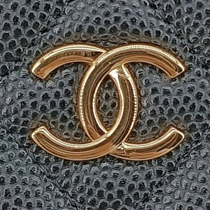 CHANEL Black Caviar Leather Mini Vanity Case Bag
