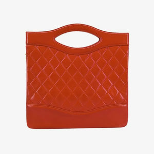 CHANEL Vintage Red Lambskin Quilted 31 Tote Bag