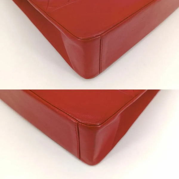 将图片加载到图库查看器，CHANEL Vintage Red Lambskin Quilted 31 Tote Bag
