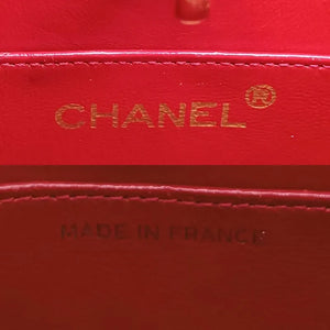 CHANEL Vintage Red Lambskin Quilted 31 Tote Bag