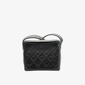 CHANEL Vintage Black Lambskin Small Box Shoulder Bag