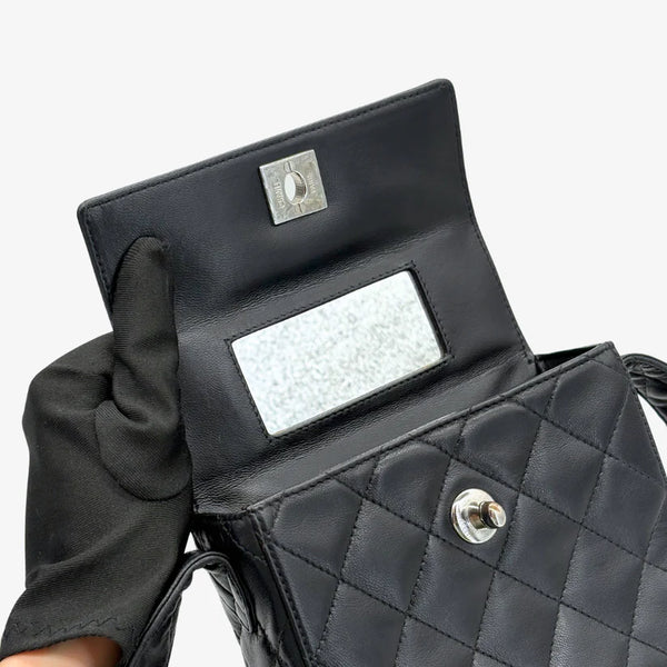 将图片加载到图库查看器，CHANEL Vintage Black Lambskin Small Box Shoulder Bag
