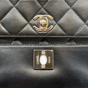 CHANEL Vintage Black Lambskin Small Box Shoulder Bag