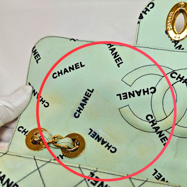 Load image into Gallery viewer, CHANEL Mint Green JUMBO LOGO Flap Bag
