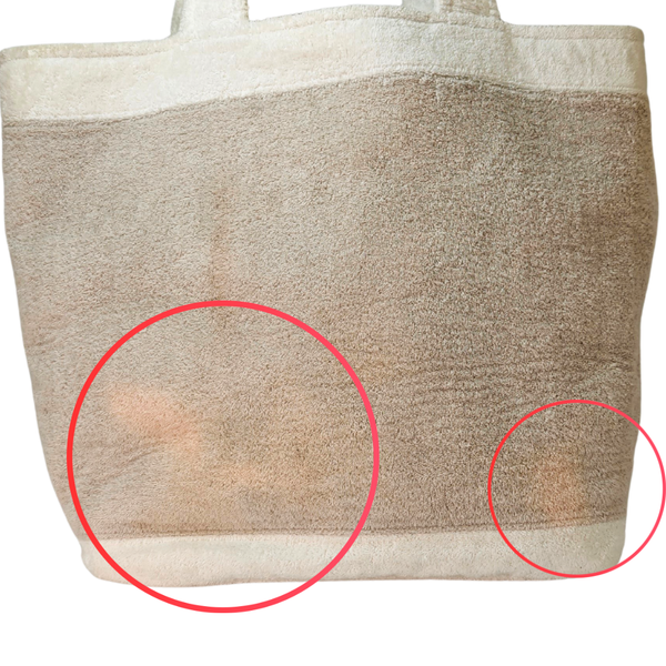 將圖片載入圖庫檢視器 CHANEL Cotton CC Beach Tote Towel Bag Beige White
