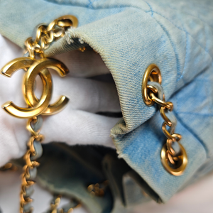 CHANEL Quilted Washed Denim Urban Spirit bucket bag