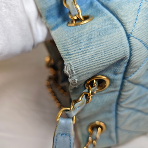 CHANEL Quilted Washed Denim Urban Spirit bucket bag